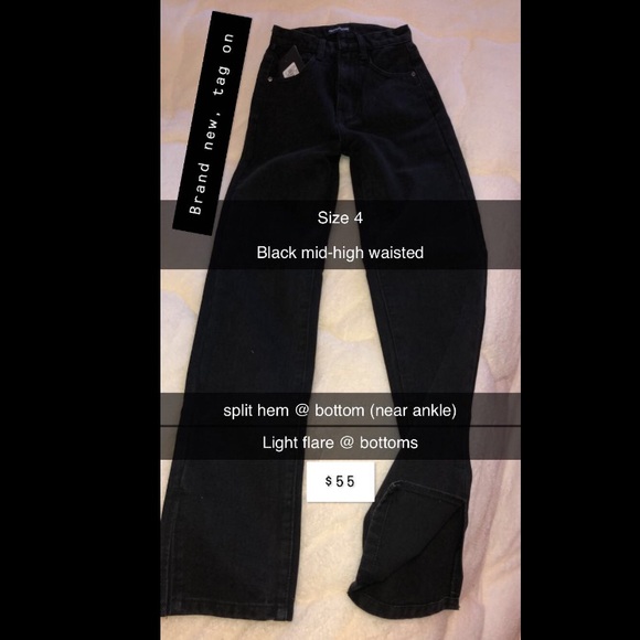 Denim - Black mid-high waisted jeans